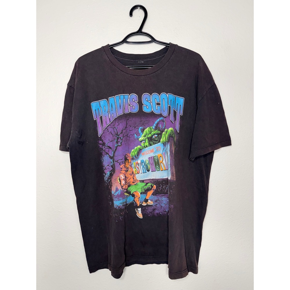Travis Scott Astroworld Graphic T-Shirt Black XL Concert Merch Cactus Jack